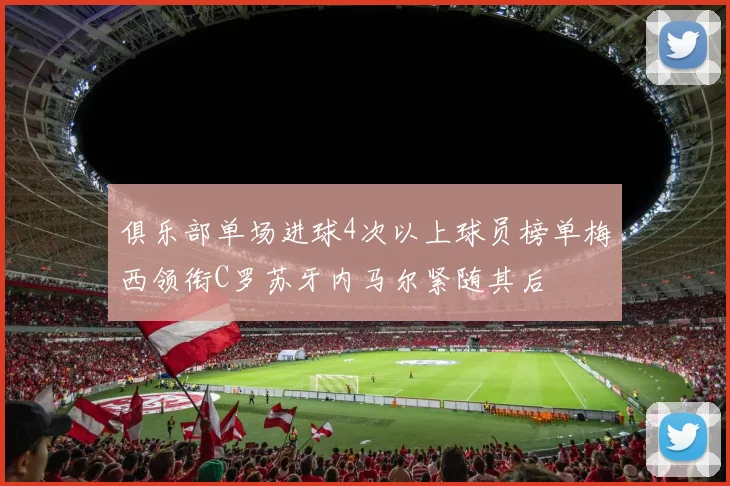 俱乐部单场进球4次以上球员榜单梅西领衔C罗苏牙内马尔紧随其后